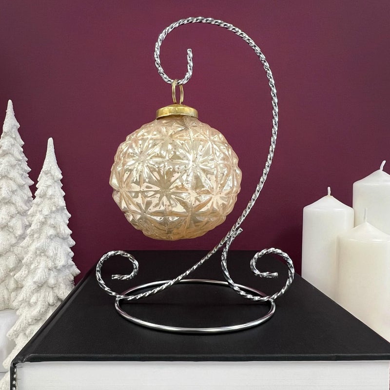 Bard's Twisted Silver Ornament Stand, Small, 7" H x 5.125" W x 5.125" D - Image 3